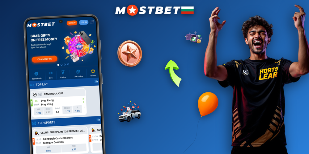 Два смартфона с мобилното приложение Mostbet — спорт на живо и казино слот